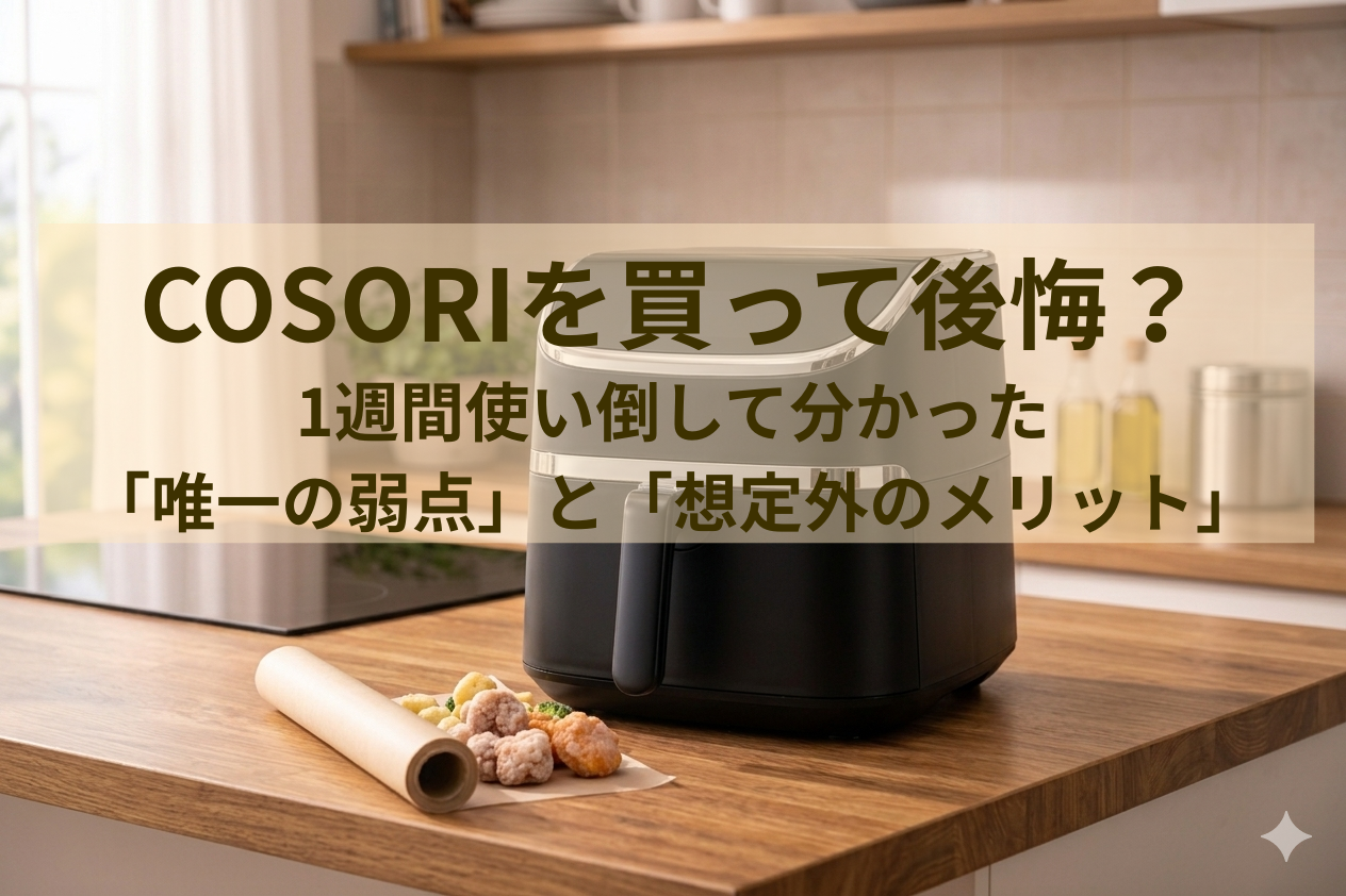 【コソリ 後悔】COSORIノンフライヤーは洗うのが面倒？食器乾燥機派の私が1週間使ったリアルな結論